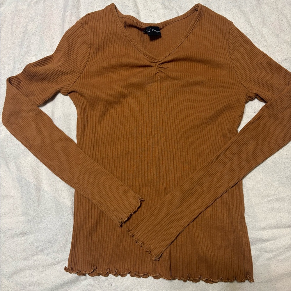 Art Class Rust Long Sleeve Top